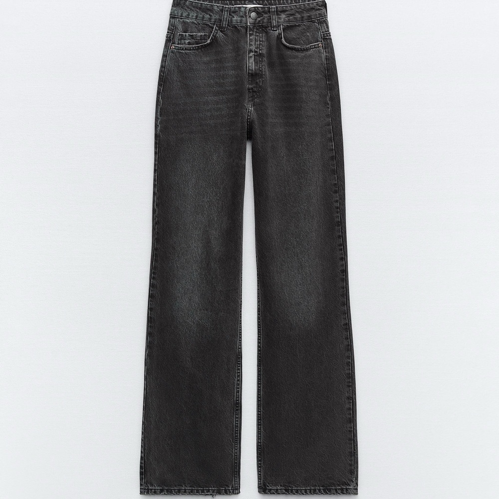 Zara High rise Straight leg Black Jeans